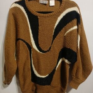 Cee XL Brown and Black Sweater Wool/angora/lambswool
